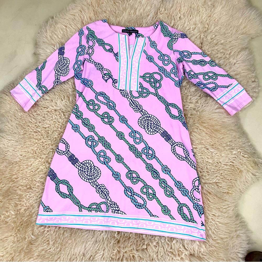 BARBARA ERICKSON - cotton rope dress with 3/4 sleeves